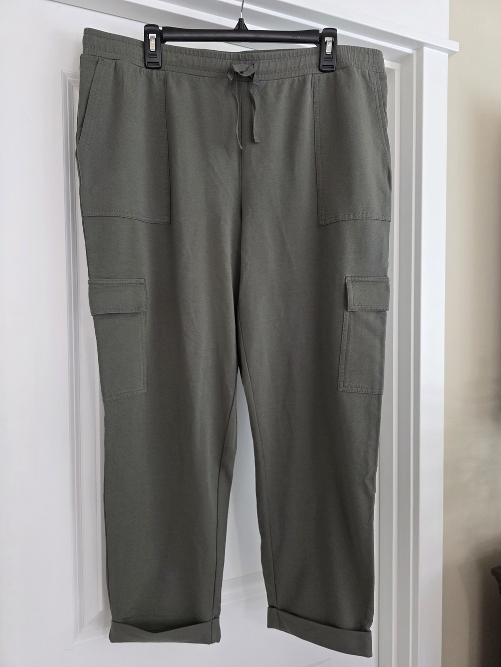 J.Jill XL Caraway Olive Green Stretch Cotton Pull-On Cargo Pants NWT - Picture 3 of 8